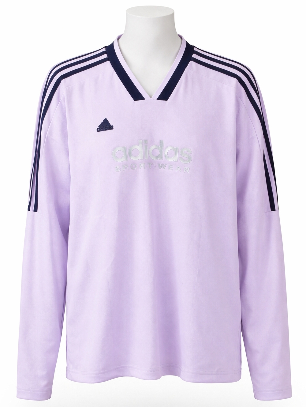 Adidas Mauve Purple Long Sleeve Sport Top Black Stripes Logo Women’s M